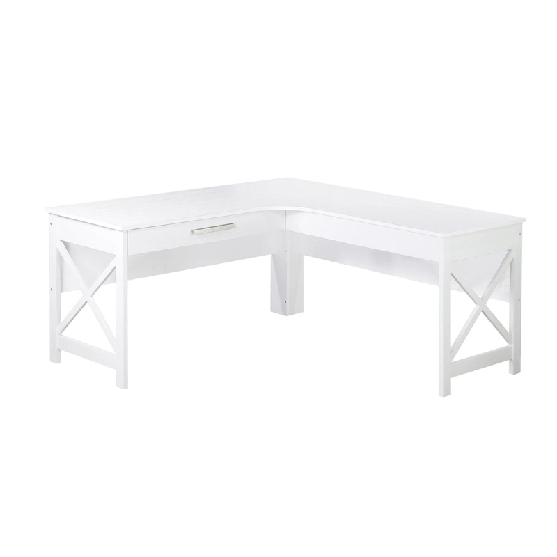 Saint Birch Alaska Modern Farmhouse L-Shaped Desk with Drawer