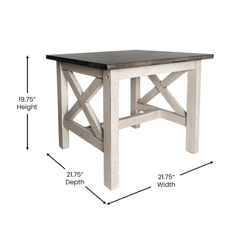 Solid Wood Traditional Farmhouse End Table