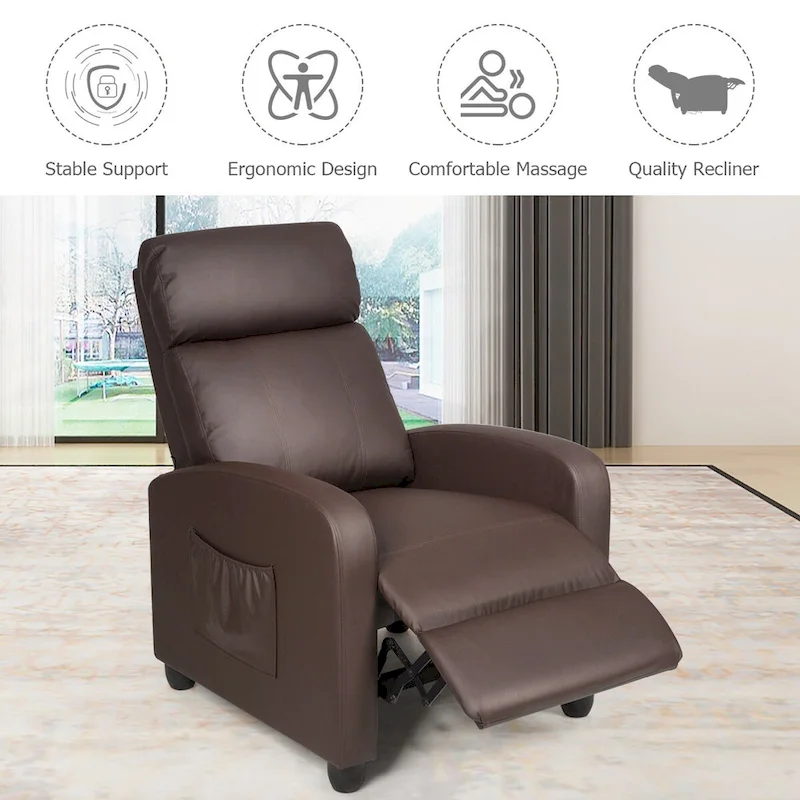 Recliner Massage Chair, Ergonomic Adjustable Single Sofa with Padded