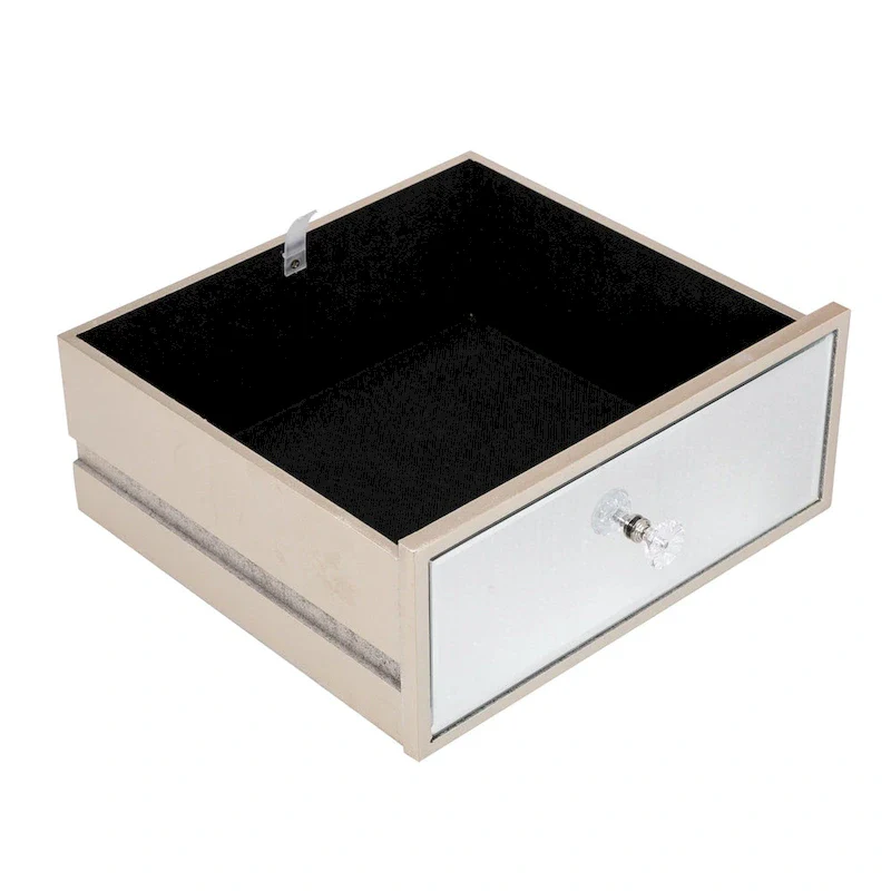 Mirrored 2-Drawers Nightstand Bedside Table