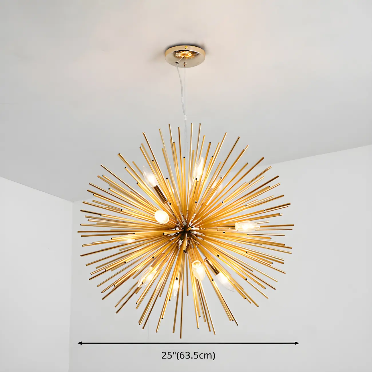 Unique Gold Sputnik Starburst Chandelier Height Adjustable