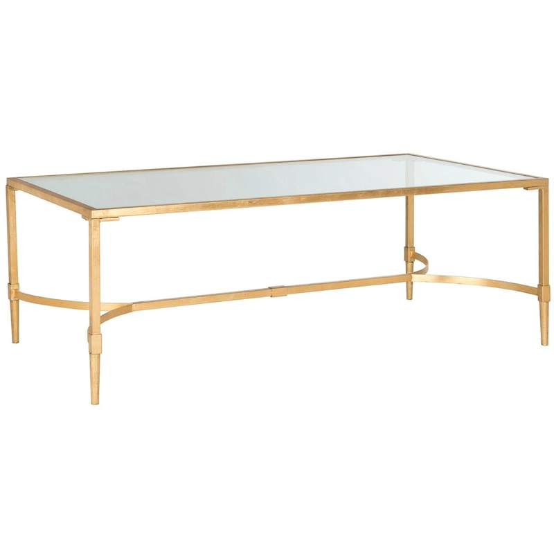 SAFAVIEH Jovita Gold Coffee Table - 50 x 26 x 18 - 50Wx26Dx18H