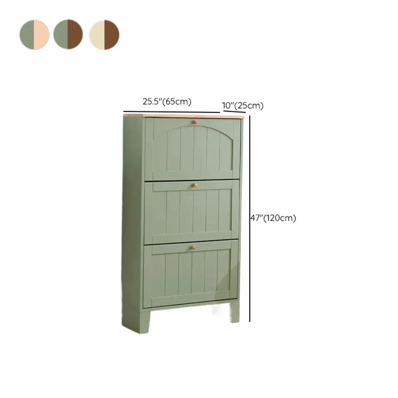 Entryway White/Tawny Wooden Wall-Mounted Shoe Cabinet