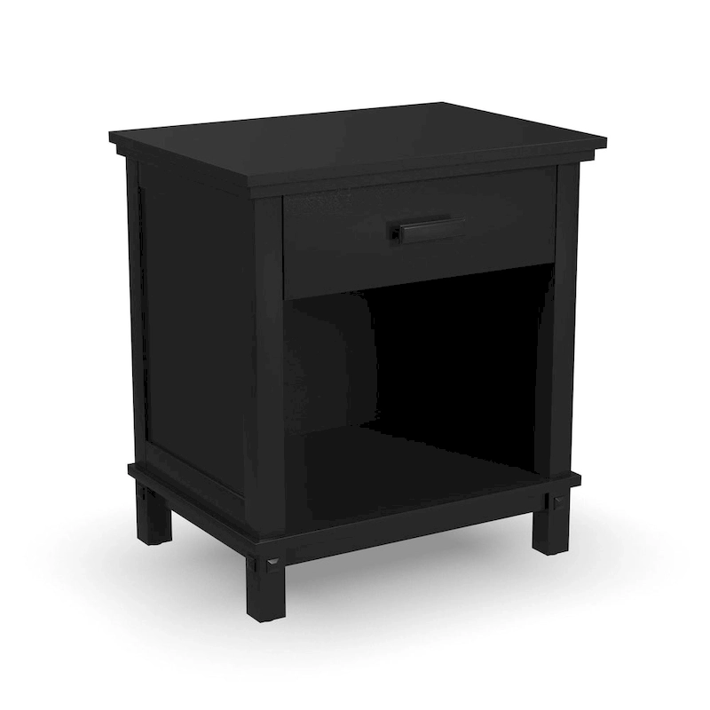 Oak Park Black Wood Queen Bed, Nightstand and Dresser by Homestyles