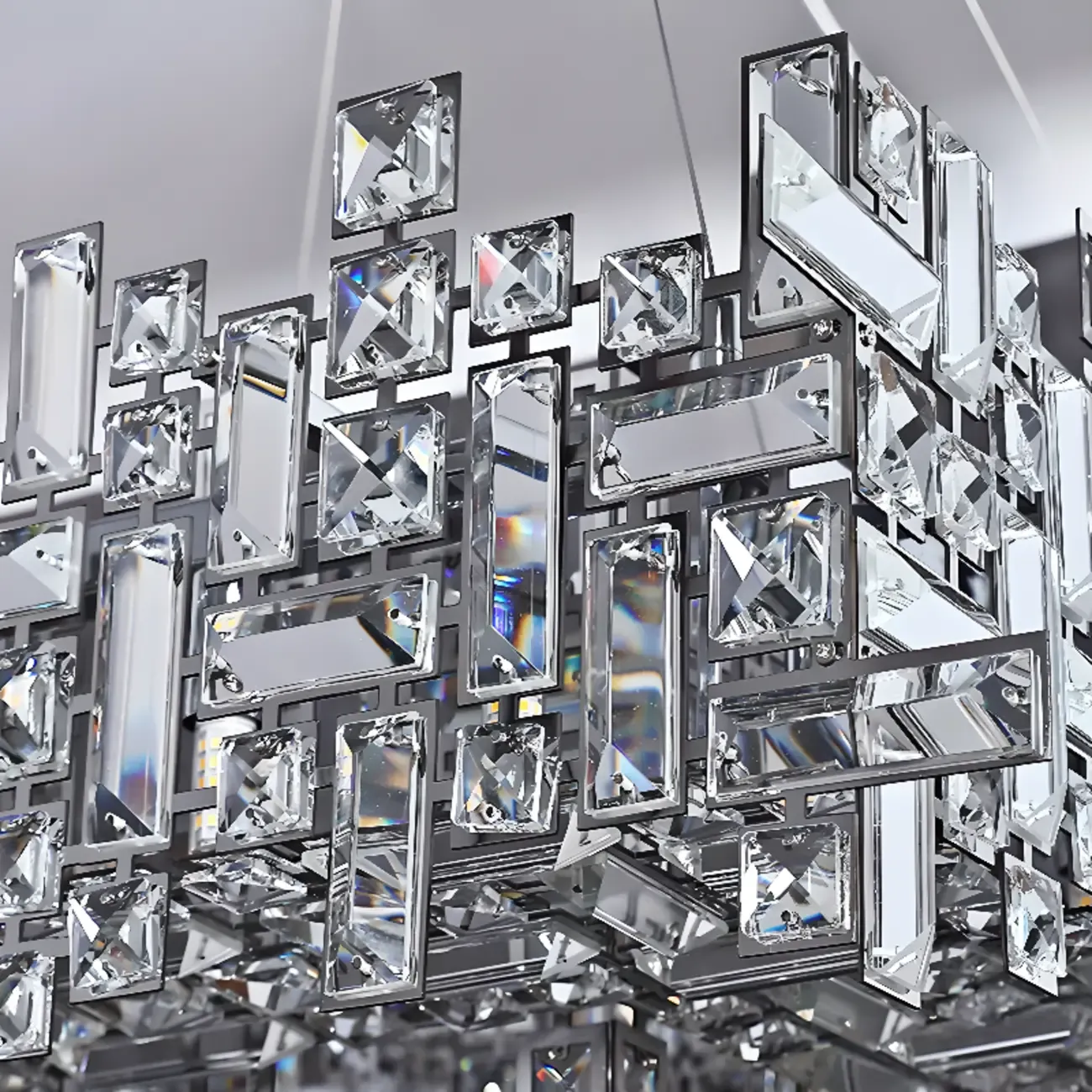 Modern Crystal Kitchen Island Pendant Light 3-Gear Dimming LED