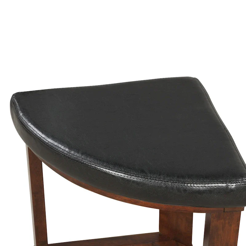 5 Piece Round Counter Height Dining Set in Solid Wood with Glass Table Top