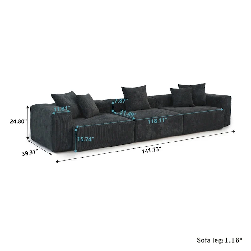 3PCS Modern Couch Set Living Room Furniture Set