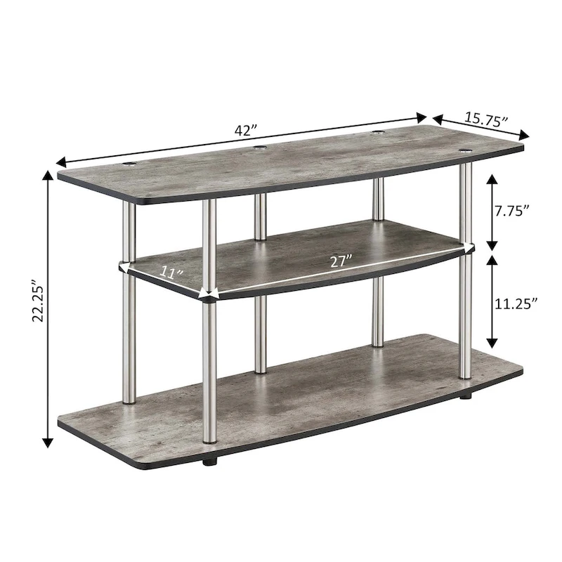 Convenience Concepts Designs2Go No Tools 3 Tier Wide TV Stand