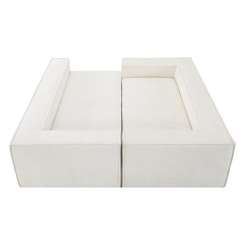 Modern L-Shaped Cloud Sofa Set, Modular Chenille Couch Set