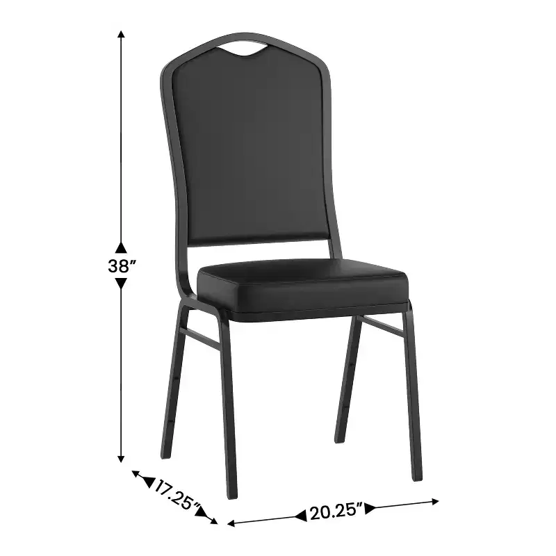 Black Crown Back Stacking Banquet Chair, Set of 4
