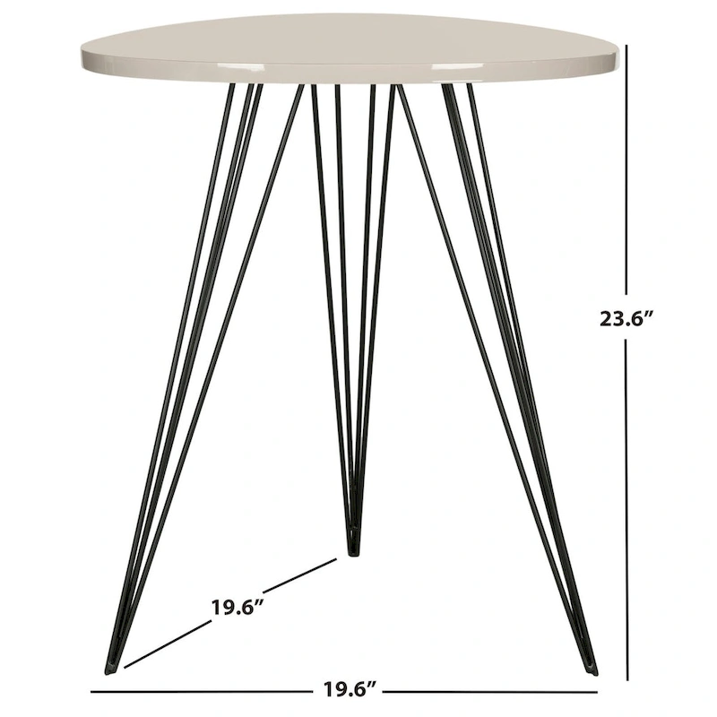 SAFAVIEH Luann White/ Black Lacquer Side Table - 19.6 x 19.6 x 23.6 - 20Wx20Dx24H