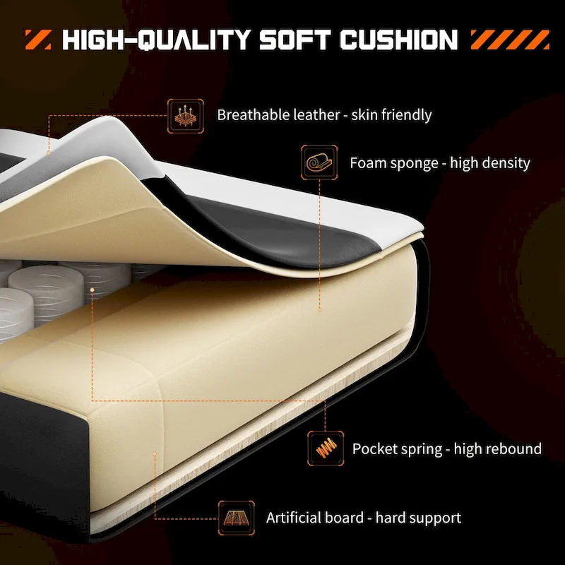 PU Leather Swivel Game Desk Chair