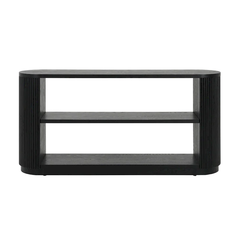 Modern Entryway Console Table - Slim Sofa Table with Open Shelf & Elegant Wood Grain, Multi-Functional Hallway Table