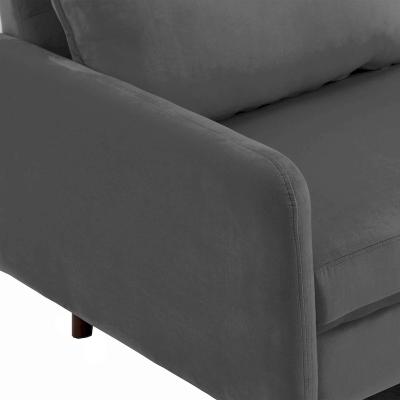 2 Pices Velvet Loveseat Wood Legs Sofa