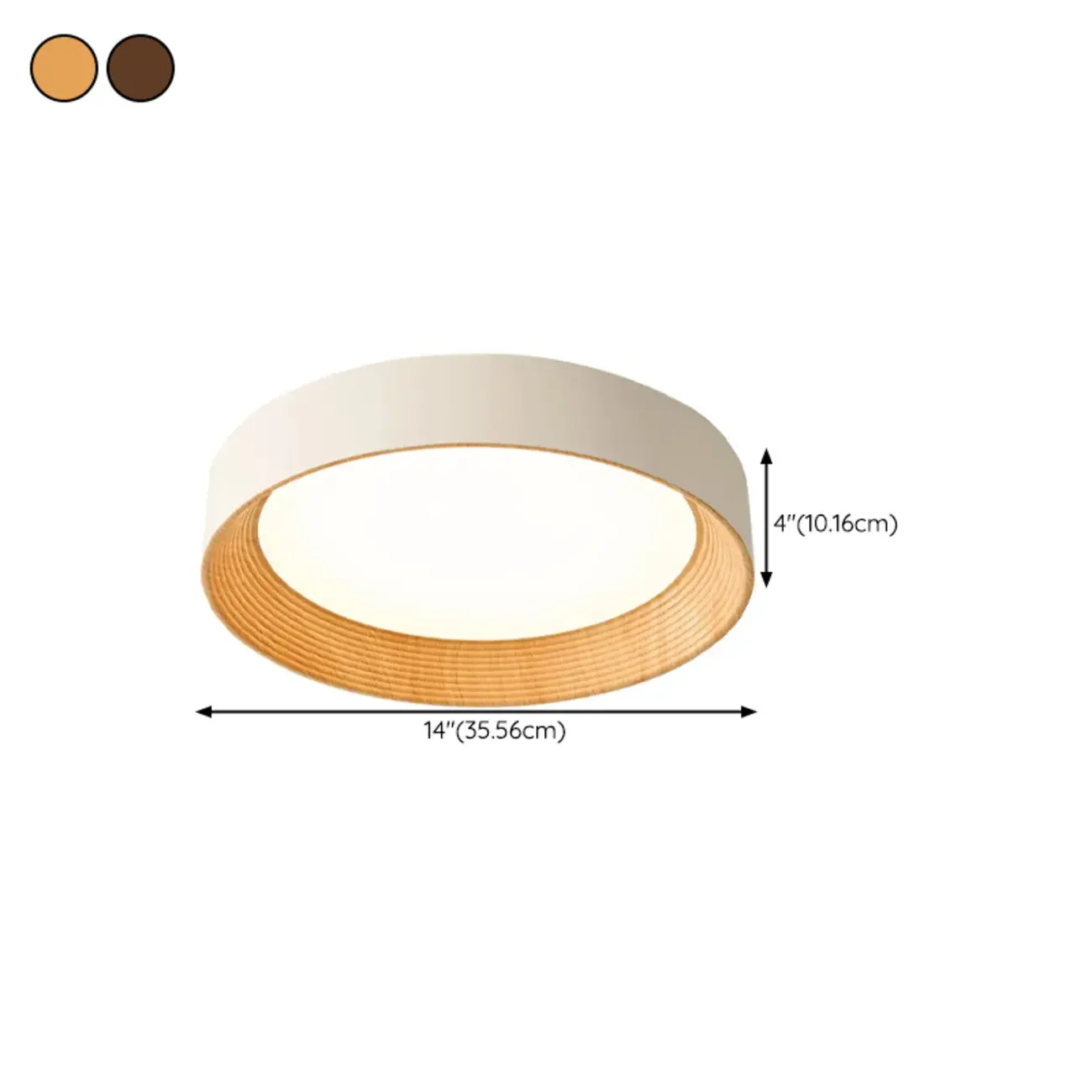 Walnut Round Flush Mount Ceiling Light
