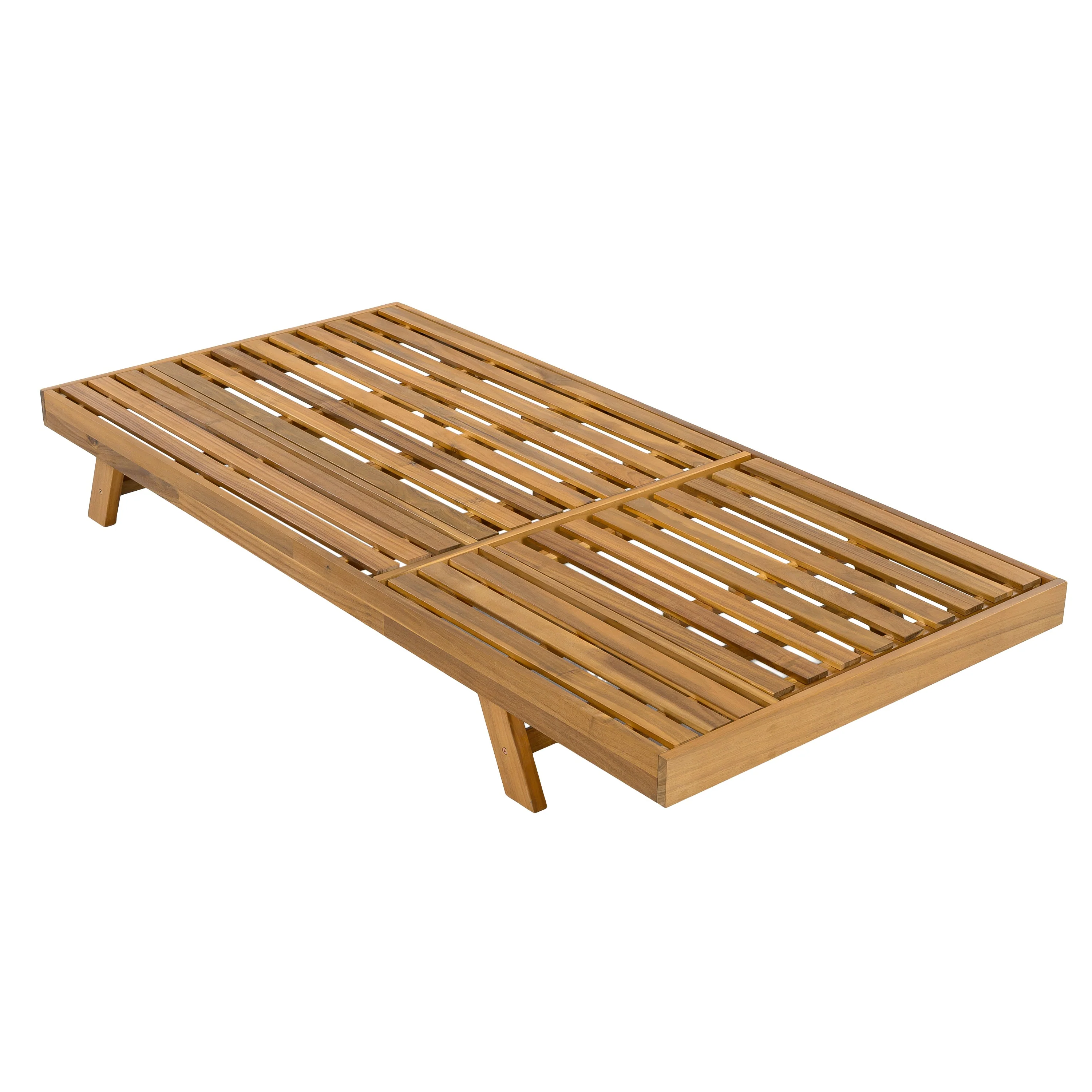 Walker Edison | Teak Lounge Chaise Sunbed