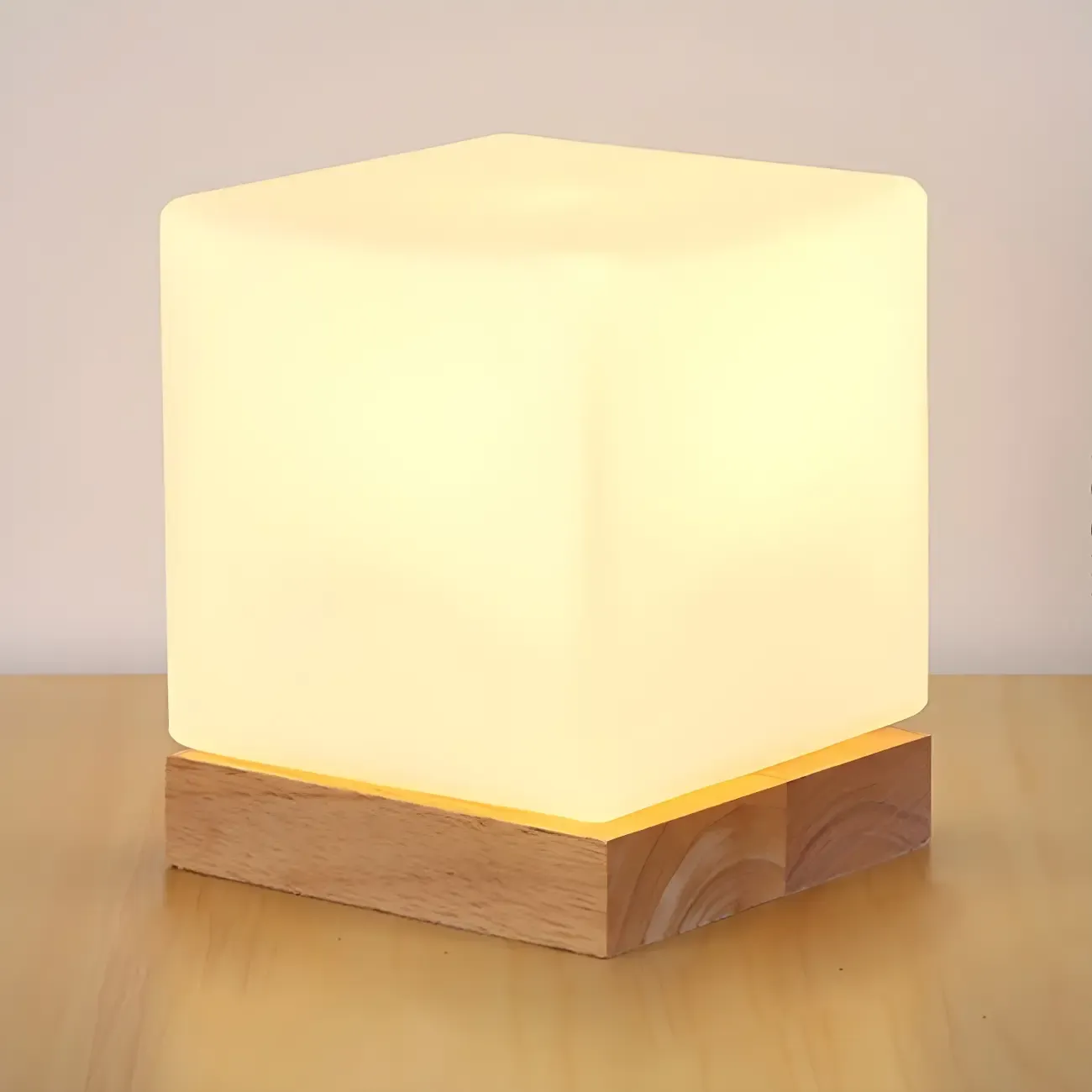 Creative House-Shaped Wooden Bedside Lamp