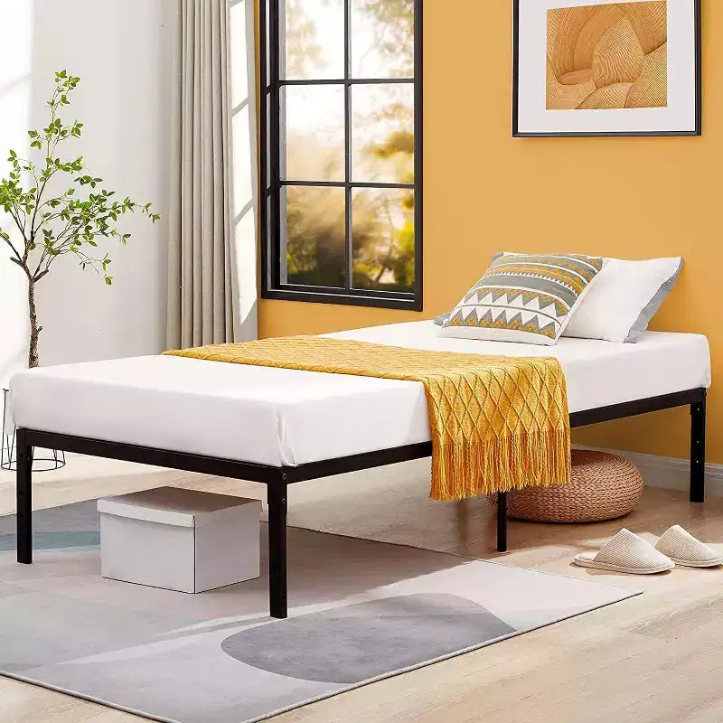 Black Metal Platform Bed Frame, Twin Size