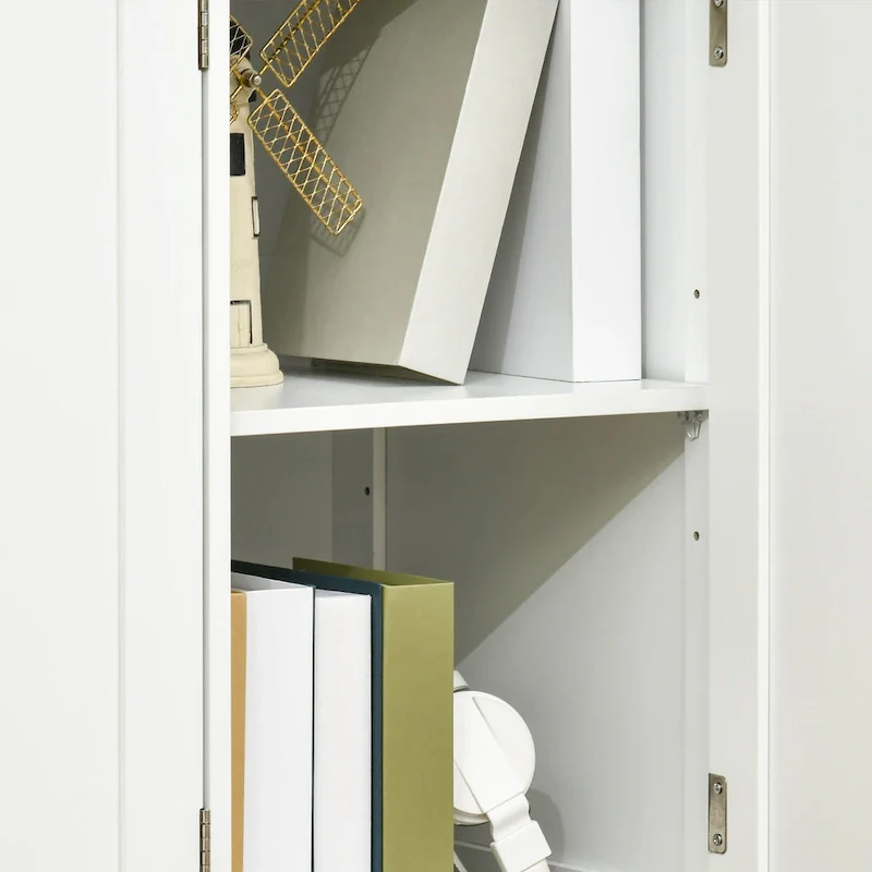 HOMCOM Modern Sideboard, Buffet Cabinet with Adjustable Shelves, Grey