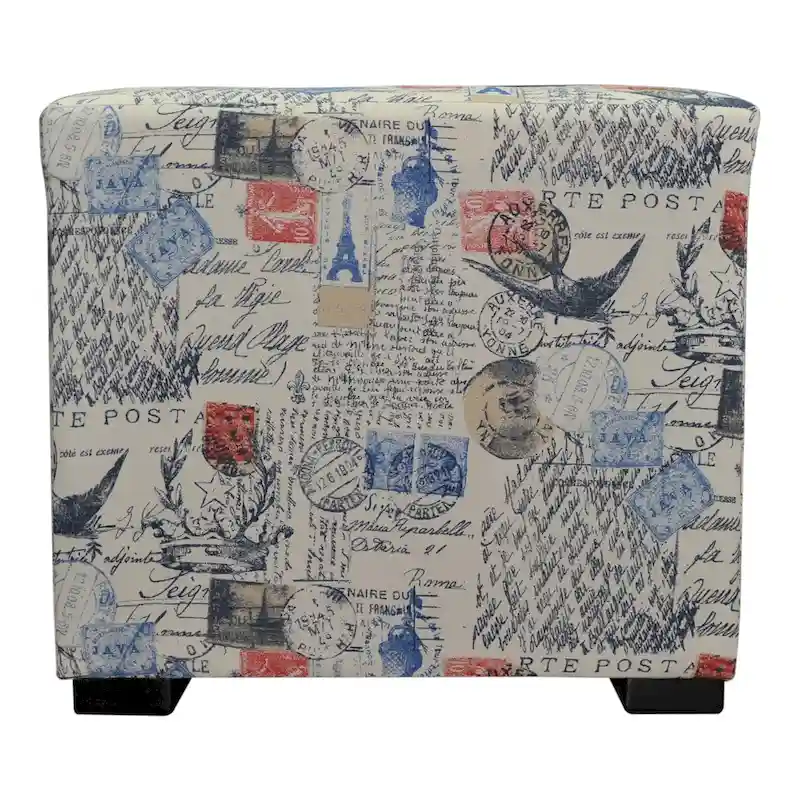 Merton Prime Printed Tufted Square Ottoman