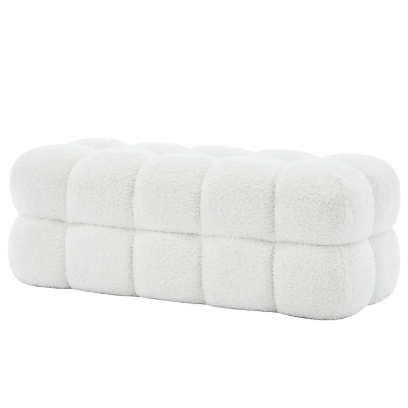 Modern Cloud-Shaped Boucle Upholstered Bedroom Bench