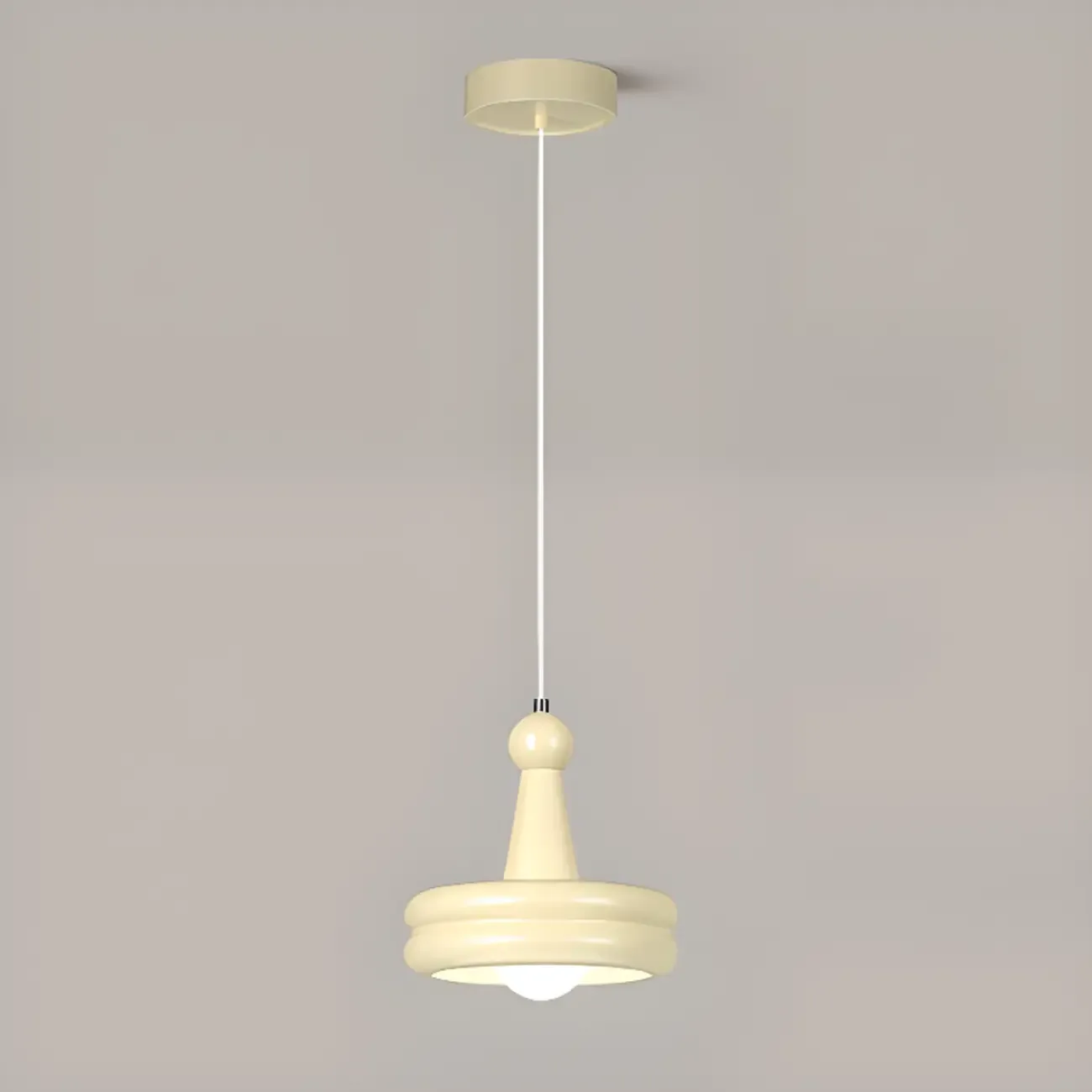 Modern Milk White Geometric Metal Pendant Light