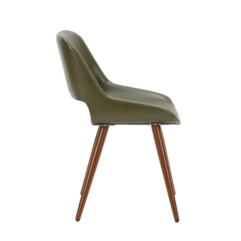 Langa Faux Leather Mid-Century Dining Chair with Metal Legs