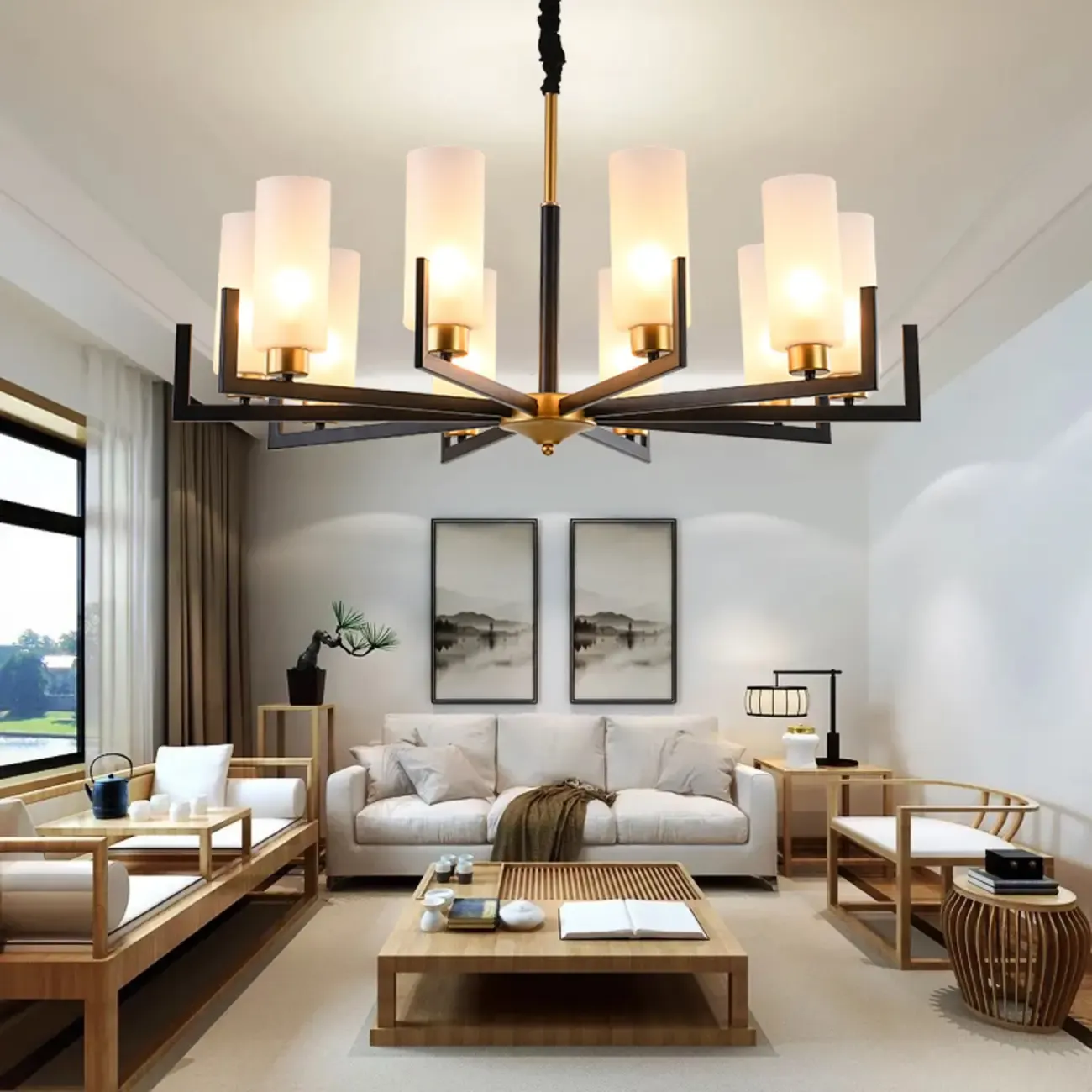 Modern Industrial Metal Chandelier for Living Room