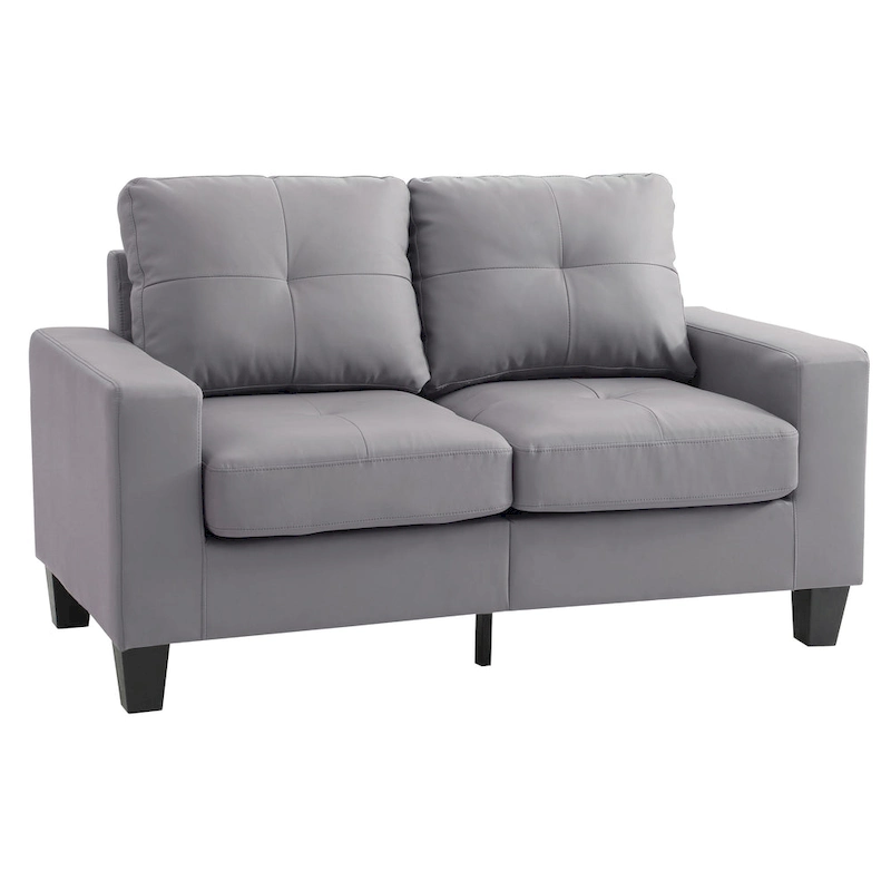 Newbury 58 in. W Flared Arm Faux Leather Straight Sofa - 32 L x 58 W x 36 H