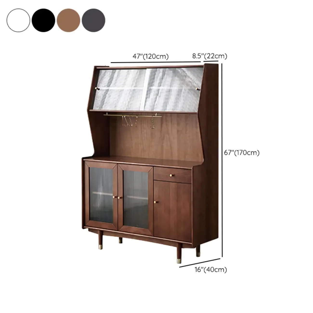 Modern Espresso Wood Versatile Kitchen Cabinet