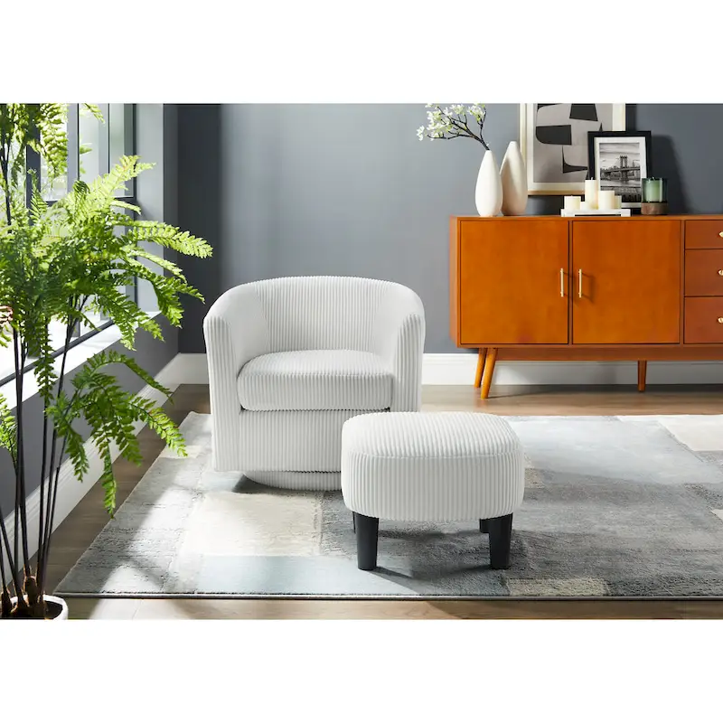 26.38 Swivel Arm Chair with Ottoman