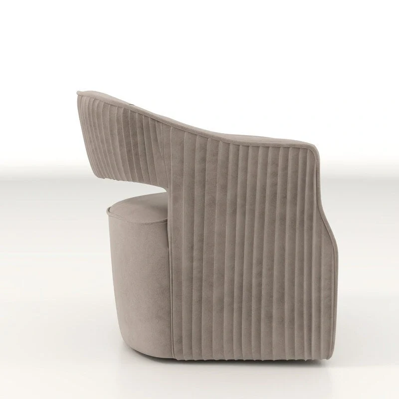 SEYNAR Modern Glam Velvet 360 Degree Swivel Open-Back Accent Armchair