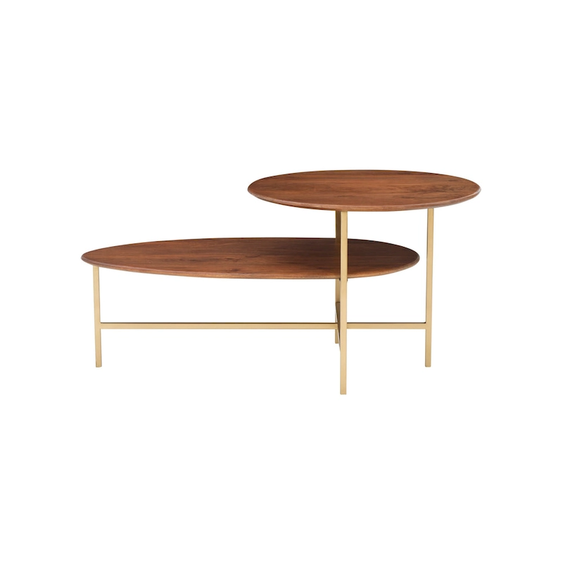 Branson 2-tier Mid-Century Oval Coffee Table