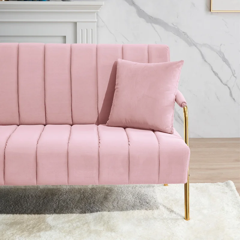 Ouyessir Upholstered Loveseat, Tufted Back Couch, Accent Armchair with 2 Pillows