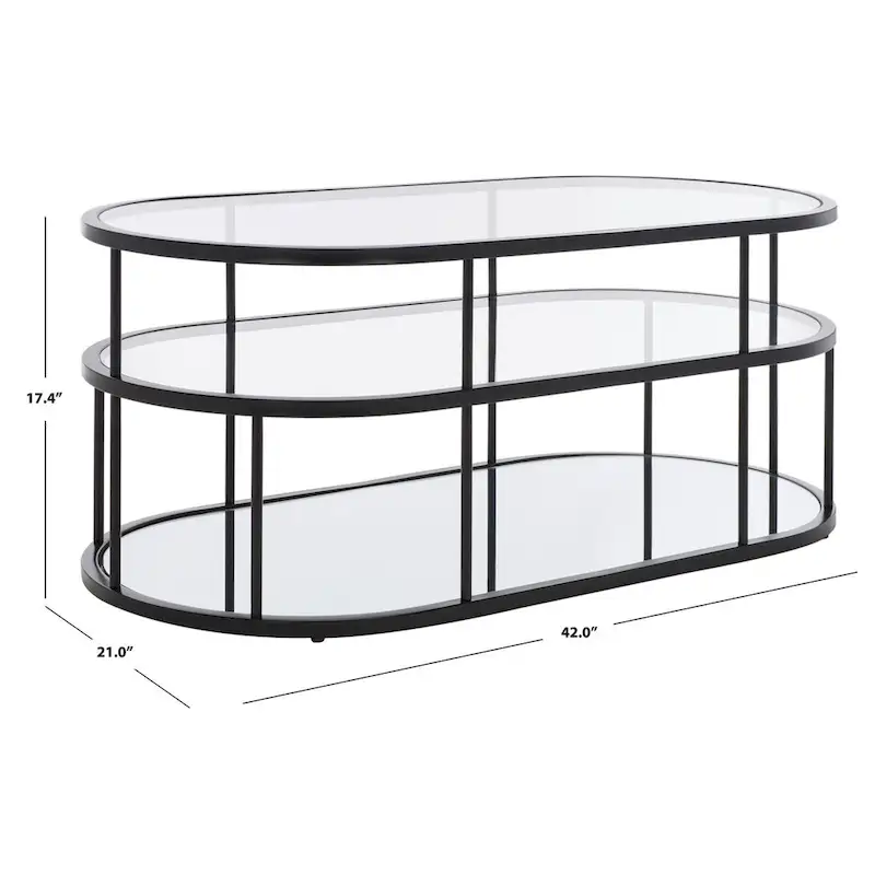 SAFAVIEH Frederica 3 Shelf Coffee Table - 42 L x 21 D x 17 H - 42Wx21Dx17H