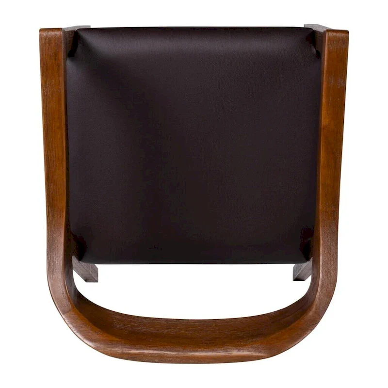 Rubberwood Dining Armchair with Faux Leather Seat