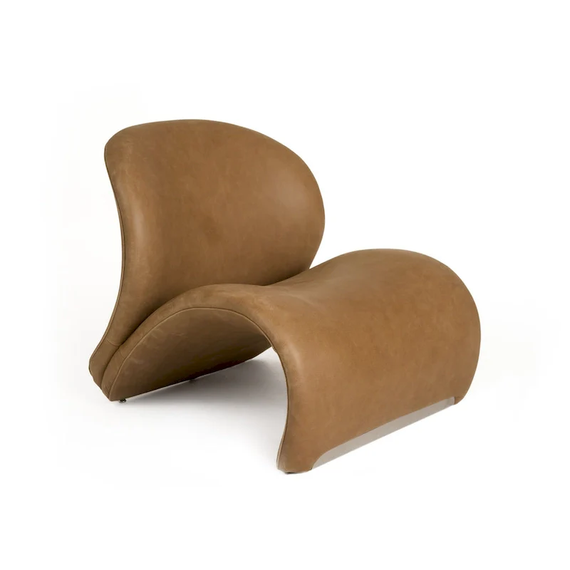 Brown Leather Accent Chair