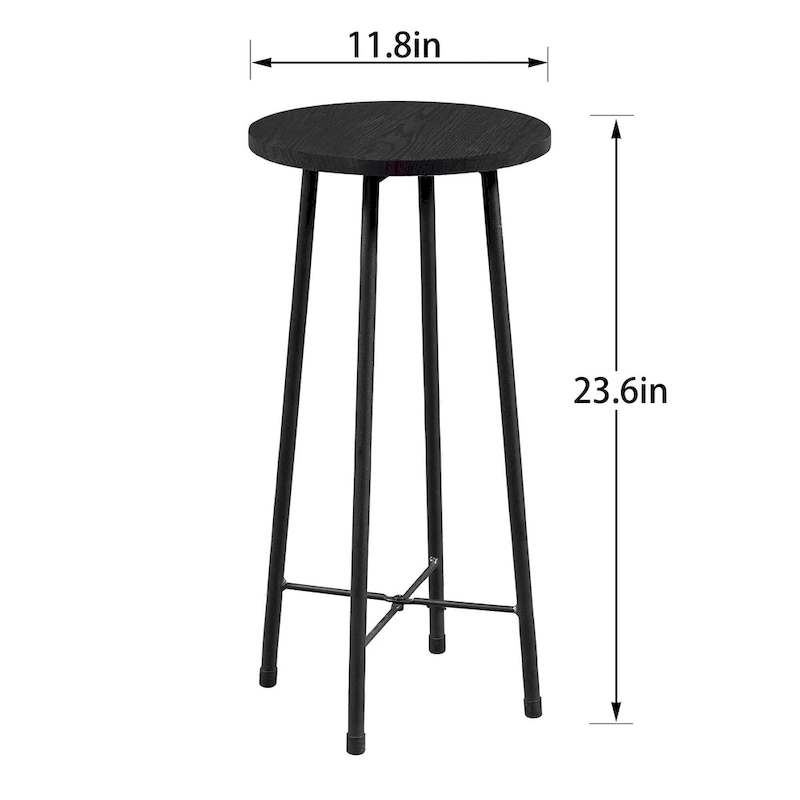 35.4 High Round Bar Table, Industrial Style Wood Top Bistro Pub/Breakfast Table