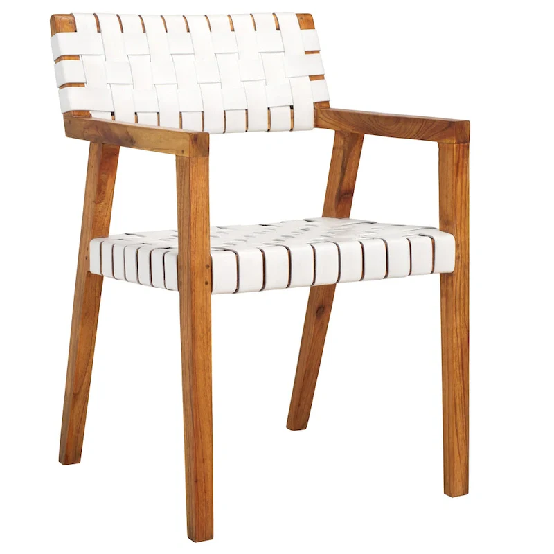 SAFAVIEH Gerda Woven Leather Dining Room Chair - 22.1 W x 20.9 L x 31.9 H - 22Wx21Dx32H