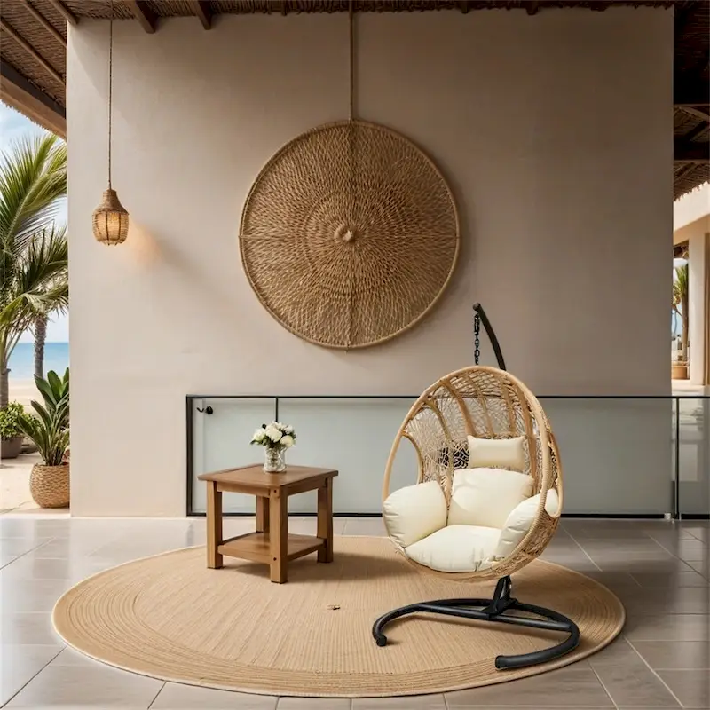 New Comming Outdoor Indoor PE wicker Swing Egg Chair