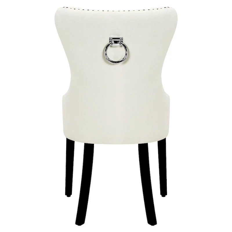 Grandview Tufted Wingback Dining Chair (Set of 4) with Nailhead and Ring Pulls