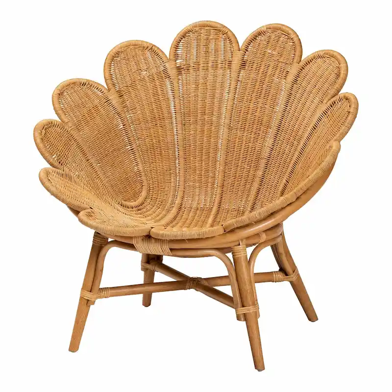 Blossom Bohemian Honey Rattan Accent Flower Chair