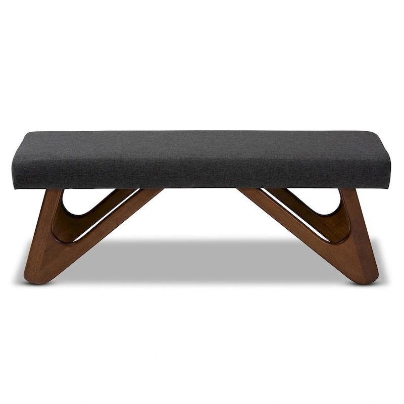 Carson Carrington Ullaberg Mid-century Modern Upholstered Boomerang Bench