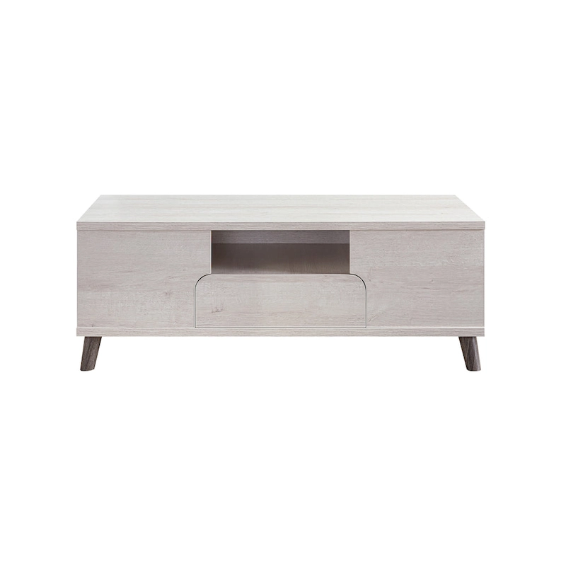 Mankx Mid-Century Modern White 47-inch 3-Shelf Coffee Table by Furniture of America