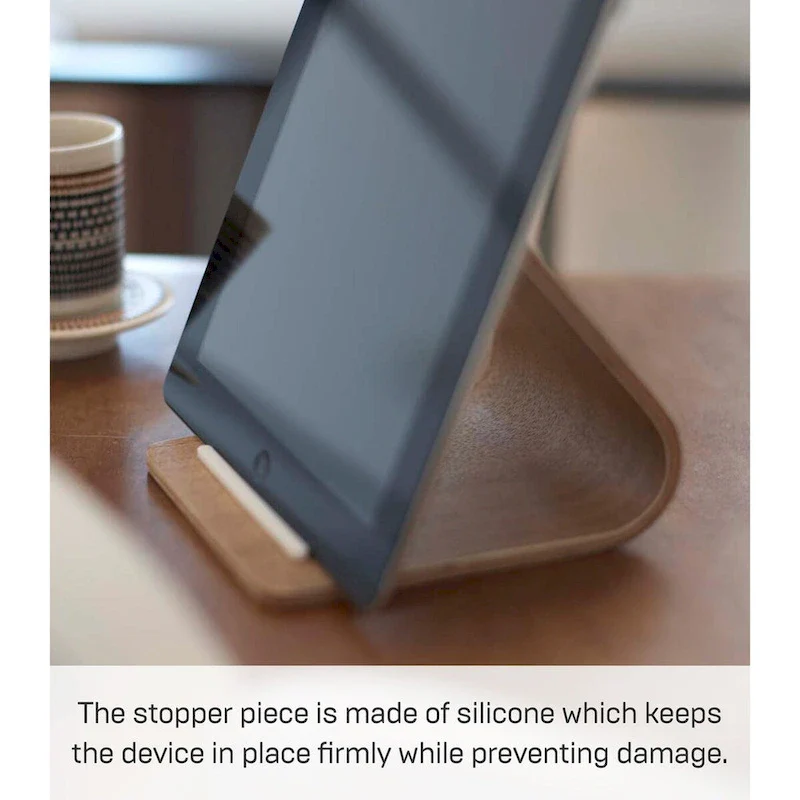 Tablet Stand, Wood - L 5.51 x W 4.72 x H 4.53 inches