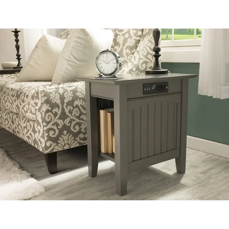 AFI Nantucket Chair Side Table with Built-in Charger