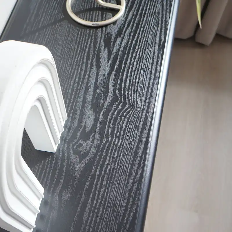 60 Wood Console Table with Ribbed Legs