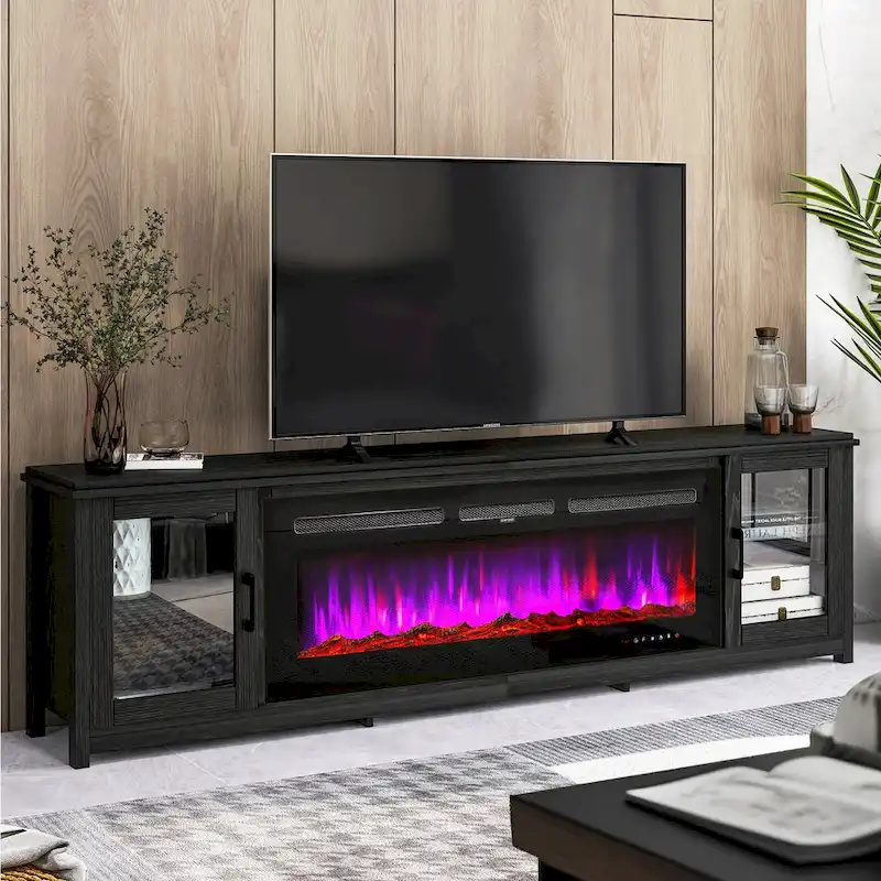 80 Fireplace TV Stand, Entertainment Center with 50 Electric Fireplace