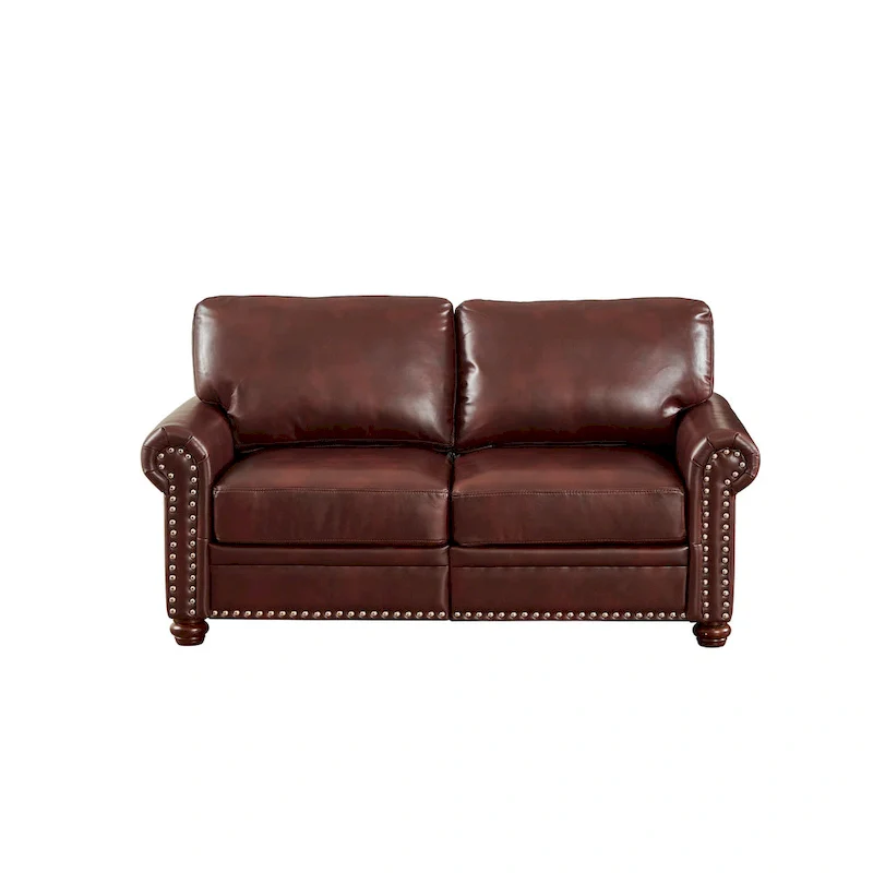 Living Room Sofa Loveseat Black Faux Leather