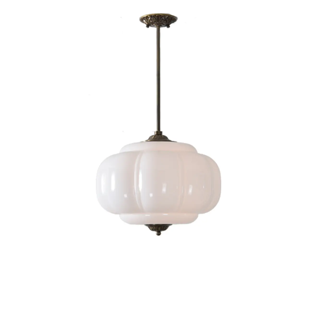 Elegant Glass Geometric Pendant Light Pumpkim Shaped